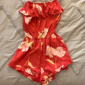 Billabong Coral Tropical Flower Romper